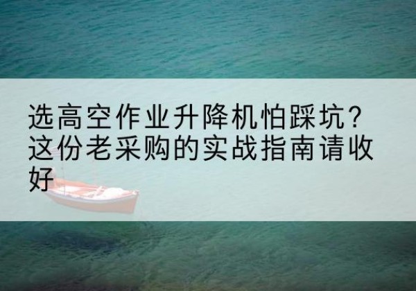 昭平高空作业升降机厂家推荐-选高空作业升降机怕踩坑？这份老采购的实战指南请收好