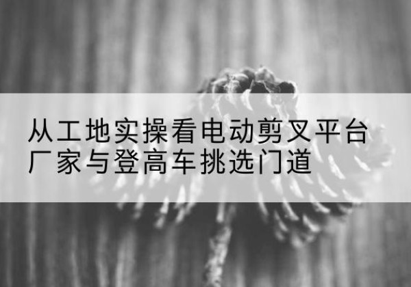 昭平电动剪叉升降平台厂家-从工地实操看电动剪叉平台厂家与登高车挑选门道